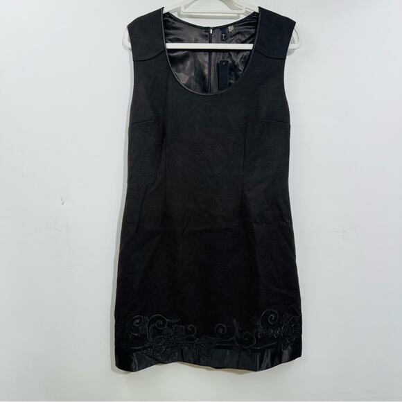 Tahari Ornah Sheath Dress Brown Sleeveless Embellished Hem Size 10  New - Picture 1 of 12